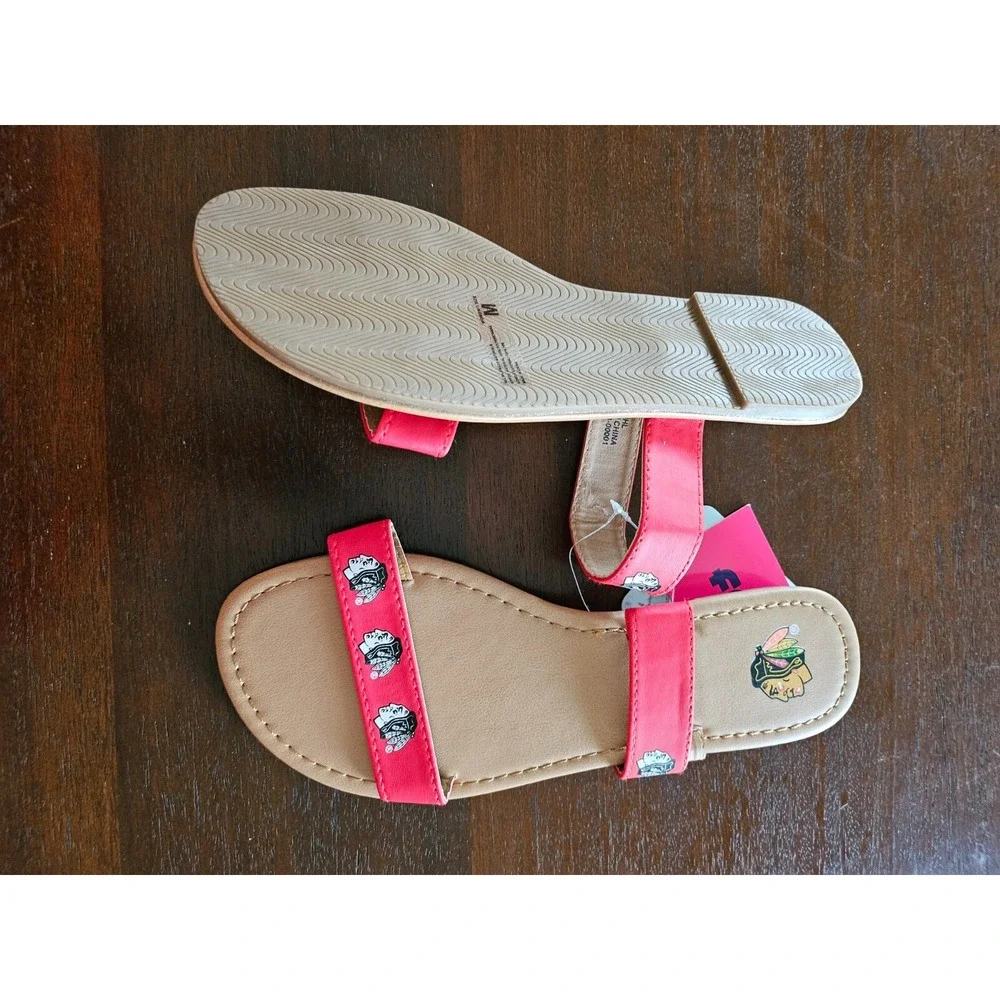 Chicago Blackhawks Women's Double-Strap Sandals BY FOCO SZ Medium (7-8)